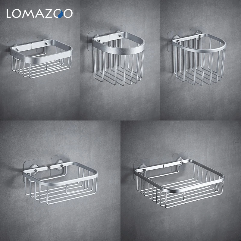

LOMAZOO серебристый Космический алюминиевый стеллаж полки для хранения рулонная корзина для бумаги для кухни ванной комнаты настенная корзин...