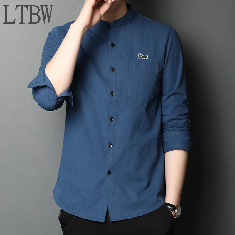 Fast Shipping New Men's Solid Color Long Sleeve Hunting Style Shirts Casual Long Sleeve Tops