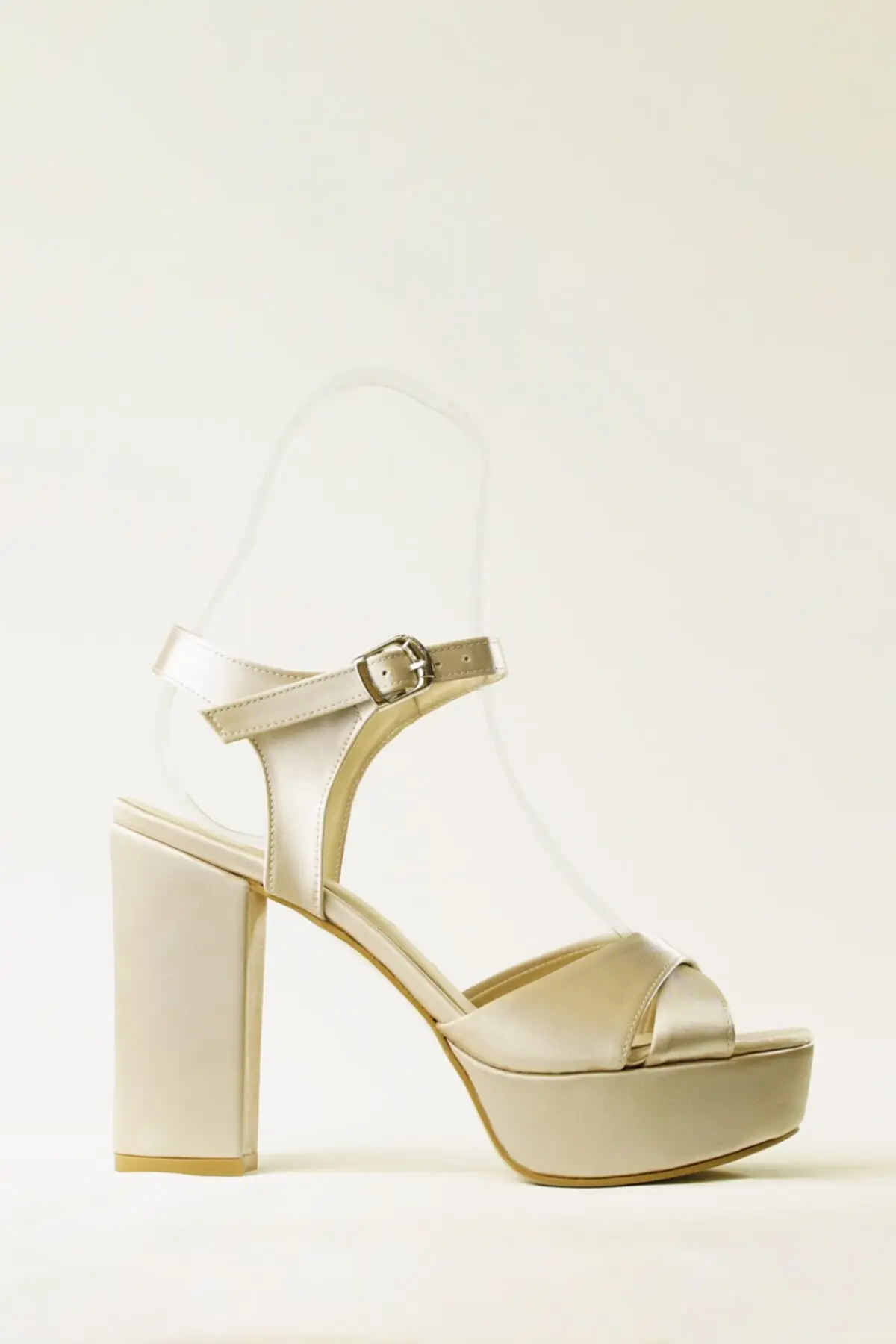 

Beige satin evening dress shoes 406406