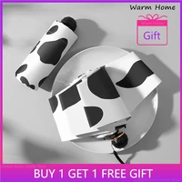 mini portable five fold automatic sun umbrella cow black and white pattern creative for rainny sunny day female umbrella academy