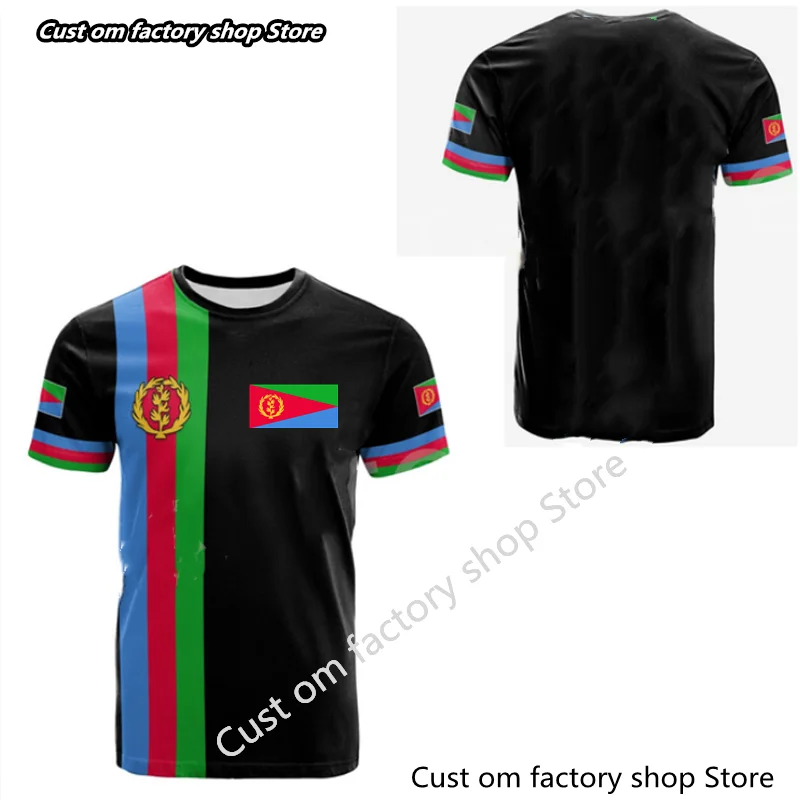 

Africa Country Eritrea Lion Colorful Retro 3D Print Men/Women Summer Casual Funny Short Sleeves T-Shirts Streetwear A26