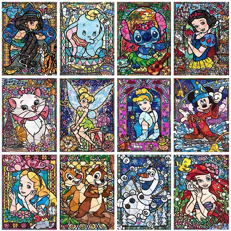 

Disney Princess DIY Diamond Painting Cartoon Lilo Full Round Drill Mosaic Rhinestone Embroidery Cross Stitch Kits Home Decor