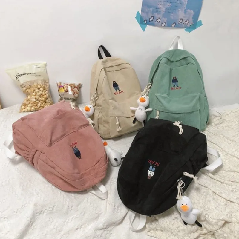 

Large Capacity Corduroy Backpacks For Women Autumn And Winter New Anti-theft Women's Backpack Bags Travel Bags Cute School Bag