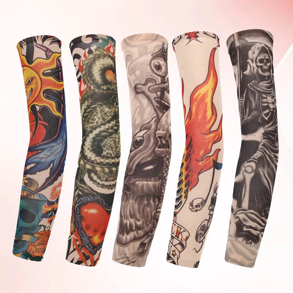 

Arm Sleeve Cover Sleeves Uv Protection Cycling Coolingtatto Sun Sleevelet Stylishpattern Warmersprotector Sunblock Shield Fake
