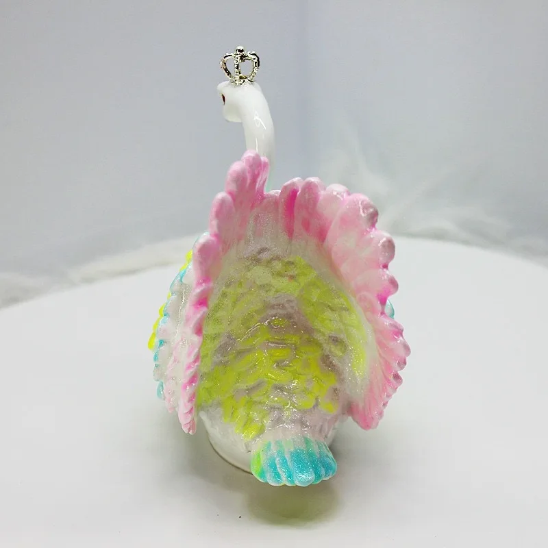 Couple Swan Trinket Box Crystals Animal Lover Keepsake Craft  ( 1 PC ONLY)