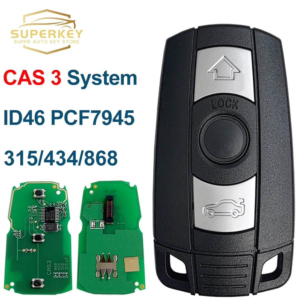 

SUPERKEY автомобильный ключ с дистанционным управлением для BMW 1/3/5/7 серии CAS 3 системы 2006-2012 PCF7945 чип 315/868 МГц ключ смарт-карты