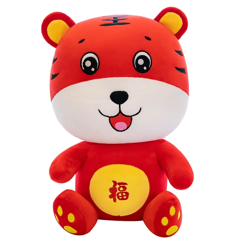 

Mascot Stuffed Toy Red Tiger Plush Toy 2022 New Year Tiger Doll Kids Gift Chinese Tiger Mascot Stuffed Toy In Tang