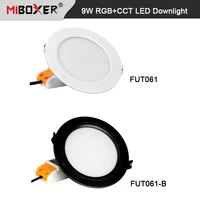 miboxer whiteblack 9w rgbcct led downlight fut061 dimmable ceiling ac 110v 220v smart panel light 2 4g rf remotevoice control