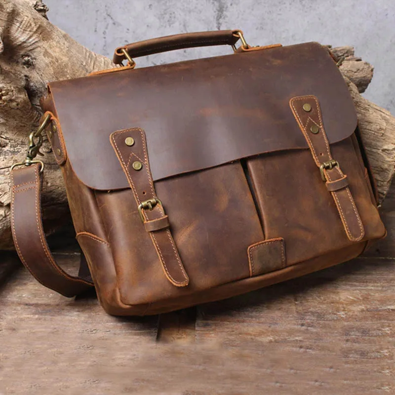 

Computer File Shoulder Business Cow Men's Laptop Handbag Document Bag Leather Briefcase Soft Luufan Bag Male Leather Genuine