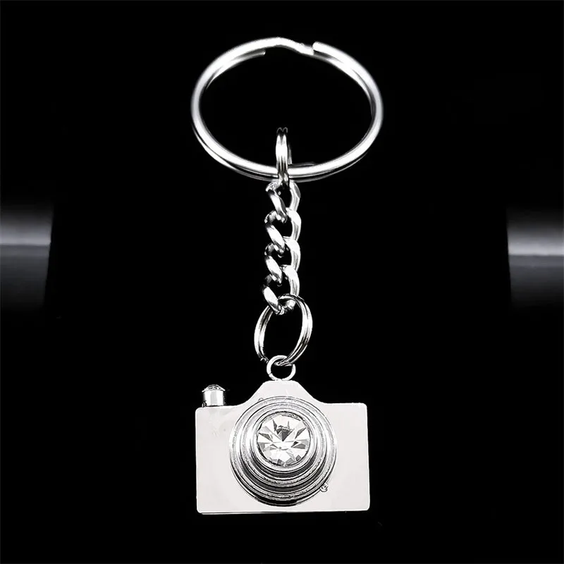 

Kawaii Mini Toy Camera Metal Key Chain for Women Men Stainless Steel Silver Color Car Keyring Jewelry Birthday Gift K6206SRS08