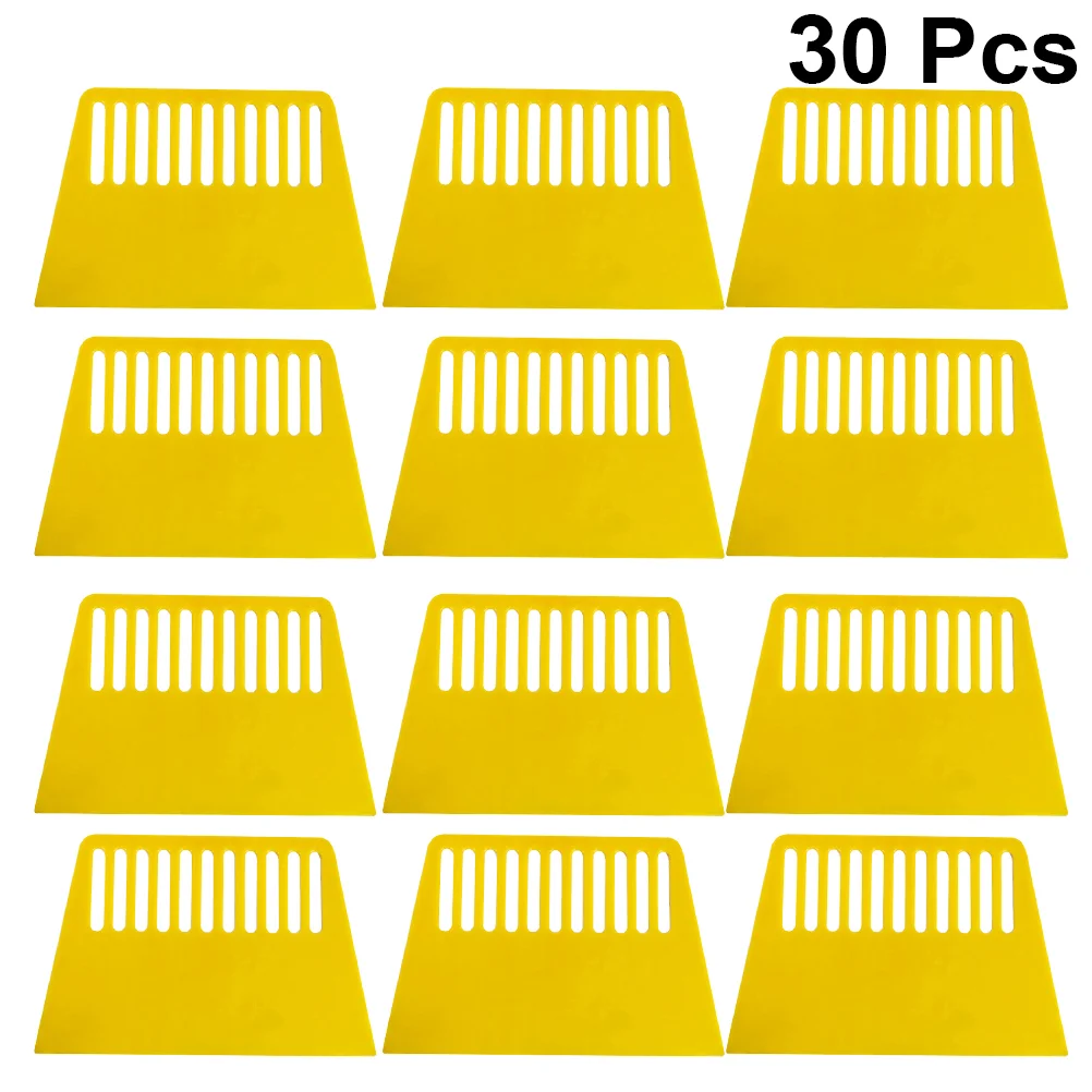 

30pcs Plastic Squeegee Auto Car Window Film Decal Scraper Applying Tool Car Gadget for Car Auto Automobile (Yellow)