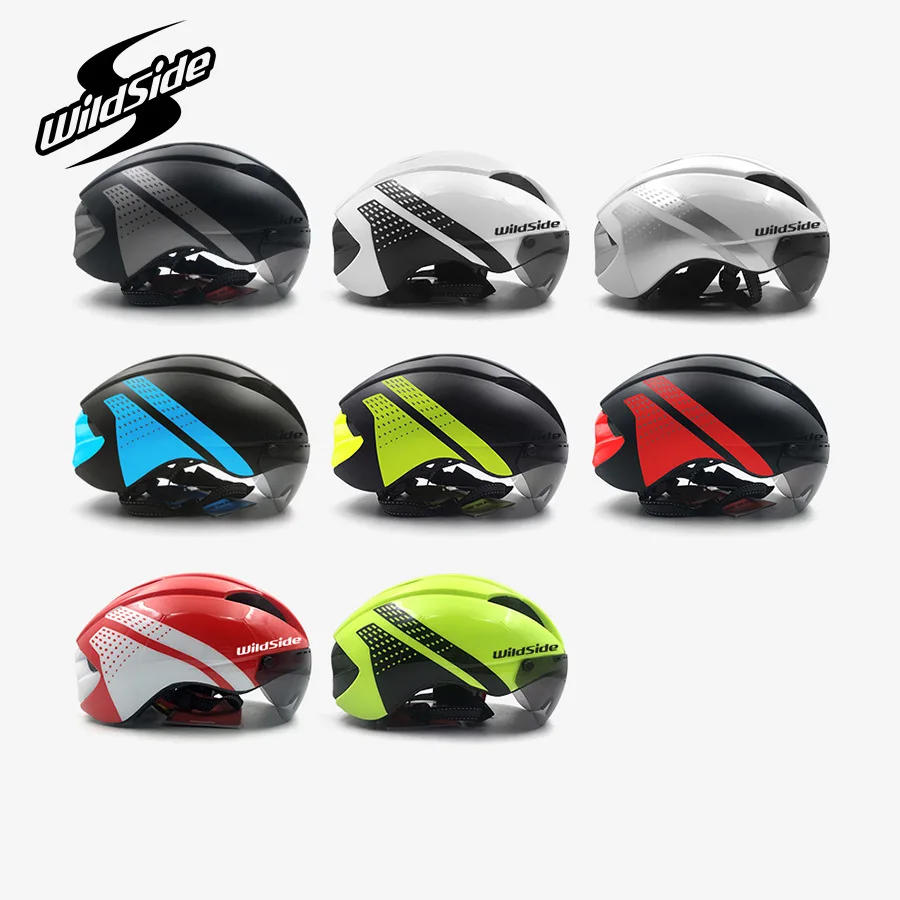 

WILDSIDE Cycling Helmet Road Bike Helmets with Lens Goggles Visor Time Trial TT Triathlon Bicycle Helmet Men Women safety cap