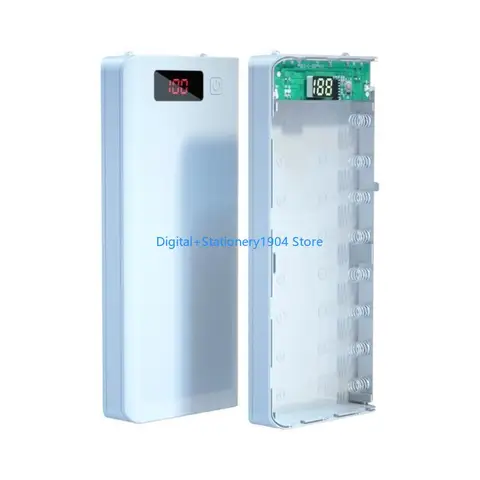 E06C 8x18650 Банк питания для корпуса Внешний зарядка для зарядки для зарядки для зарядки портативного зарядного устройства для