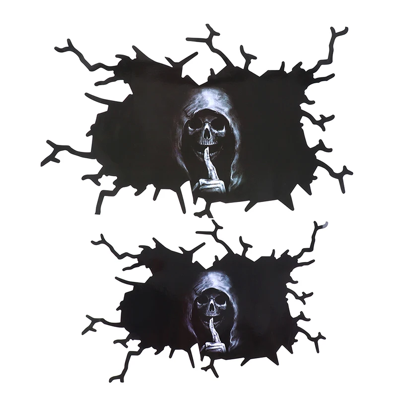 Horror Skull Car Window Horror Ghost Head Rear Window Sticker Glass Devil
