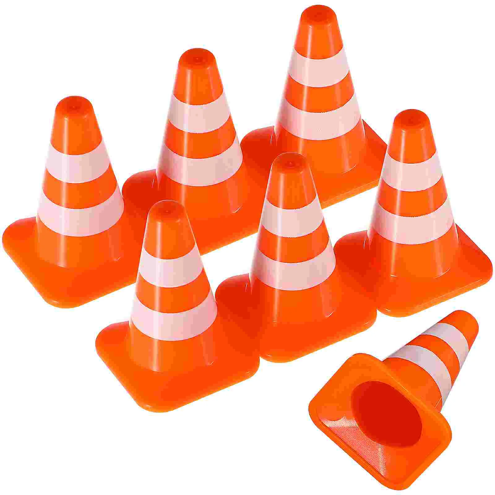 

7 Pcs Top Hat DIY Traffic Cones Ornaments Signs Models Children Toys The Plastic Abs Small Educational Learning Mini Decor