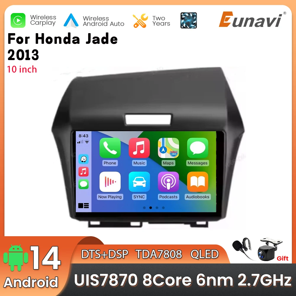 Фото Автомобильный мультимедийный плеер Android 14 2 Din для Honda Jade 2013, головное устройство, стерео GPS-навигация BT WIFI №1