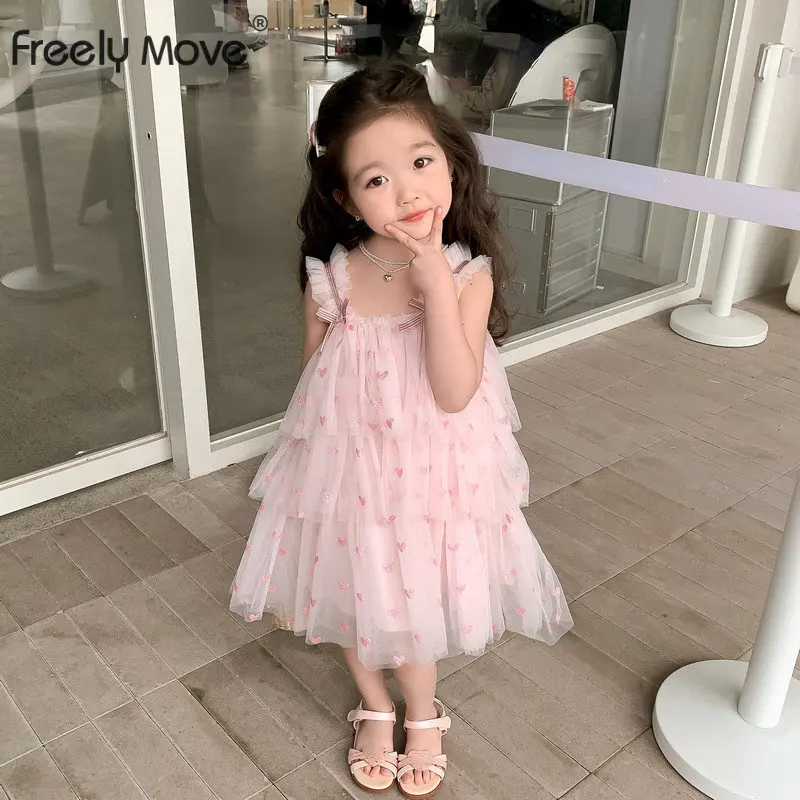 

Girls Princess Dresses for Kids Suspencer Tulle Dress Sweet Party Tutu Prom Wedding Vestidos Summer Children Clothes