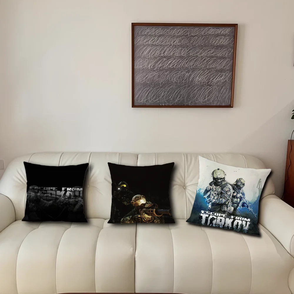 Game E-Escape From T-Tarkov cushion cover Living Room Accent Couch Back Support Square Lounge Restful Nap Companion Pillow Case