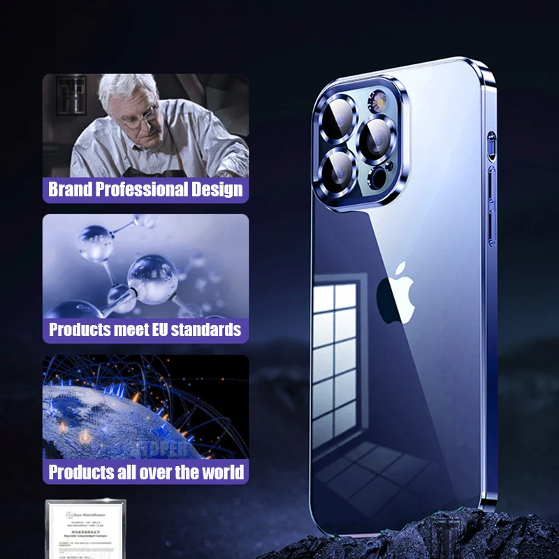 Прозрачный Противоскользящий мягкий чехол из ТПУ с покрытием для iPhone 16 15 14 13 12 11 Pro