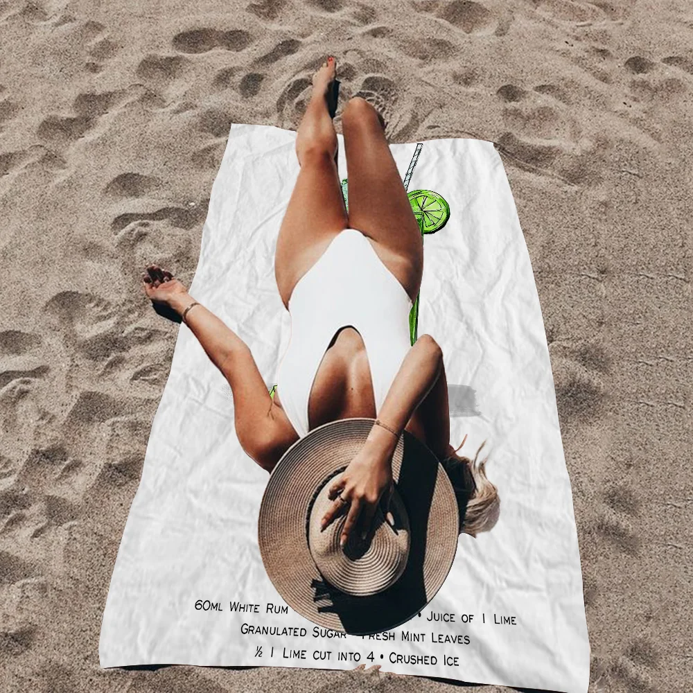 Коктейльный напиток вино шампанское большие пляжные полотенца из микрофибры