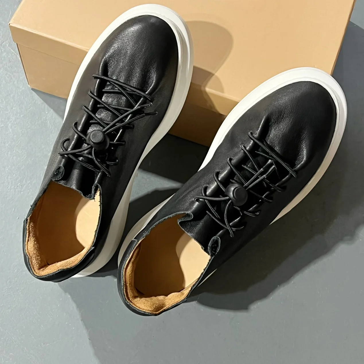 Кроссовки мужские удобные повседневные из воловьей кожи