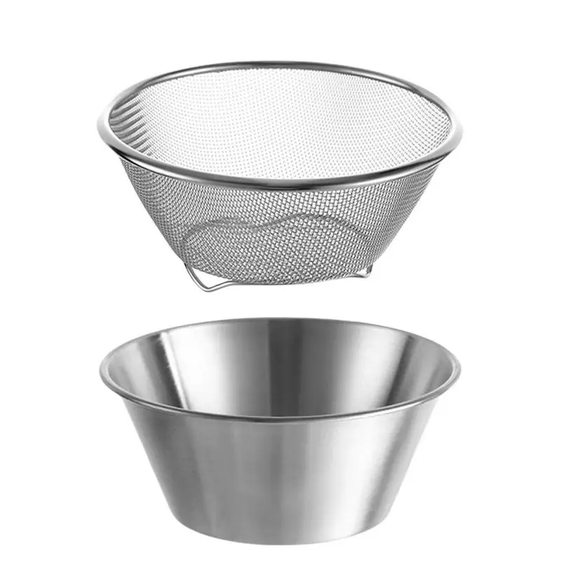 

Stainless Steel Rice Washer Strainer Bowl 700ml Fruit Vegetable Strainer Colander Vegetable Washing Drying Basket For Cooking