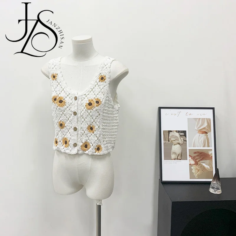 JANZHISAN женские вязаные крючком топы больших размеров летние хлопковые в пляжном