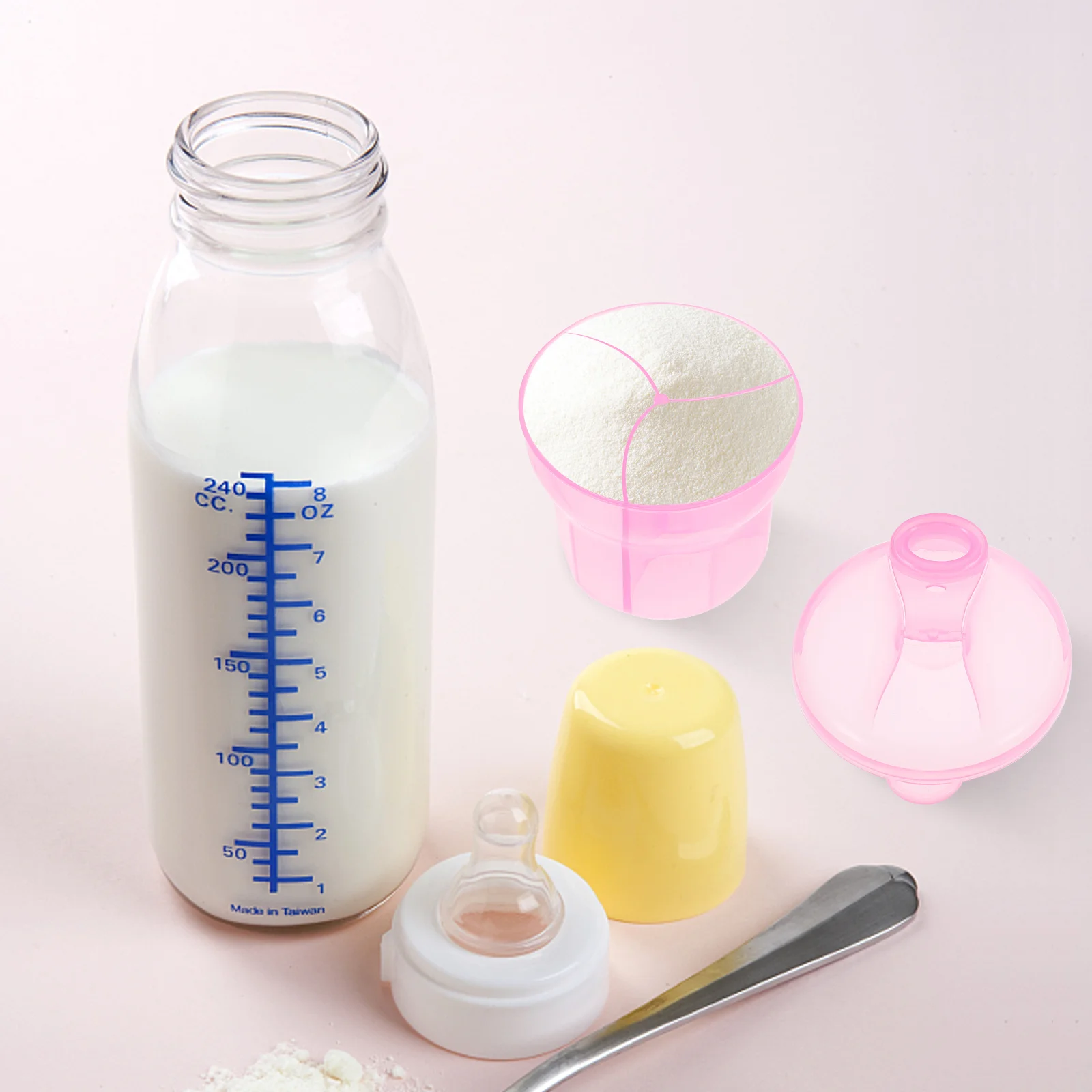 

2 Pcs Rotary Milk Powder Box Baby Formula Container Dispenser Travel Food Cover Pp Holder Lid