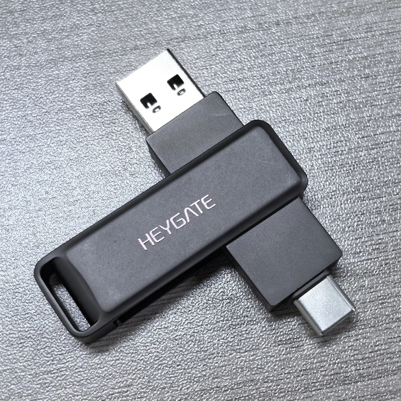 Фото USB-флеш-накопитель HEYGATE OTG Type-C, 32–256 ГБ, USB3.2 Gen1, высокоскоростной, 150 МБ/с, портативный металлический флеш-накопитель, U-диск для хранения данных на мобильном телефоне №2