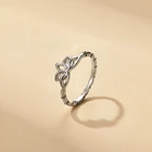 WOSTU Новая коллекция 925 Серебряное кольцо с цветком лотоса для женщин элегантные свадебные кольцо оригинальное фирменное ювелирное изделие, подарок CTR018