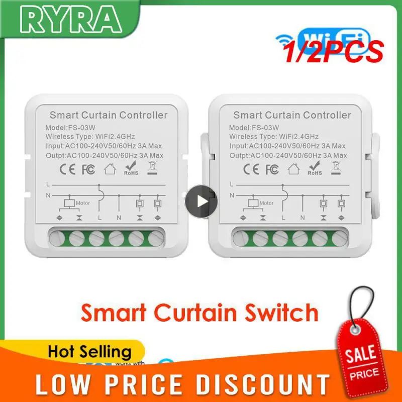

1/2PCS Tuya WiFi Smart Life Smart Switch For Blind Motor Rolling Shutter Doors Work With Amazon Alexa And Home