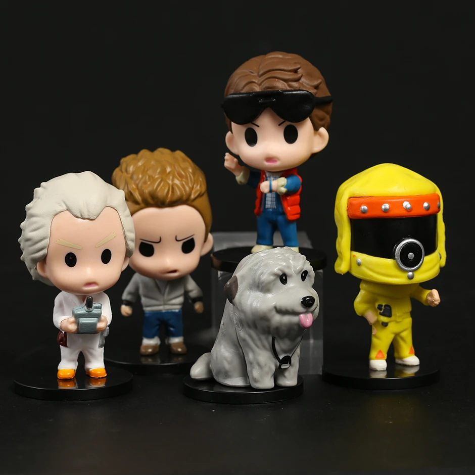 

5 шт. Назад в будущее Марти Dr.Brown Biff Q Ver, фигурки из ПВХ, игрушки, куклы, милые искусственные игрушки
