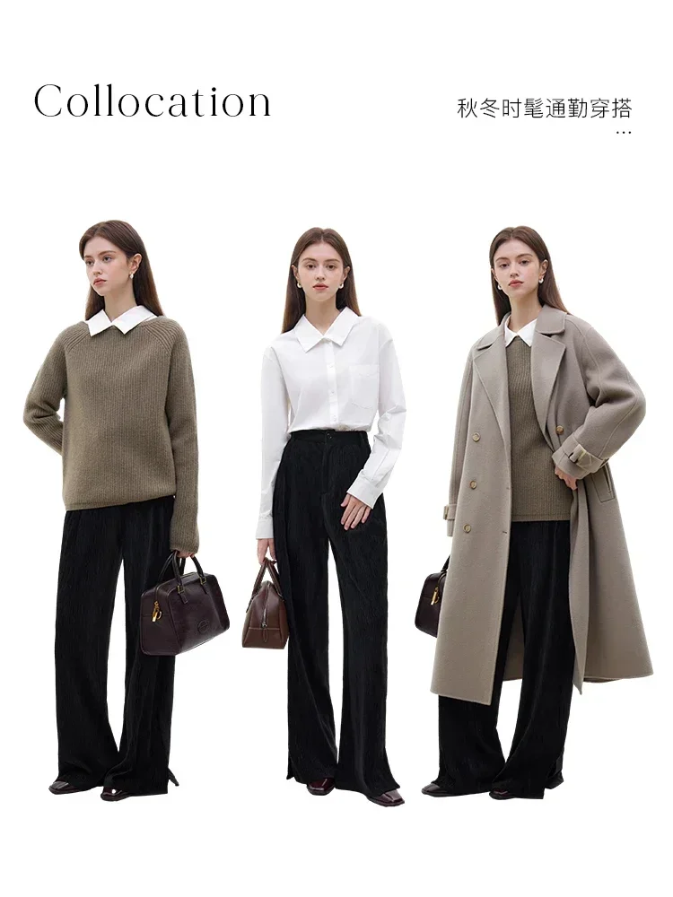 Женские прямые брюки FSLE из дробленого бархата