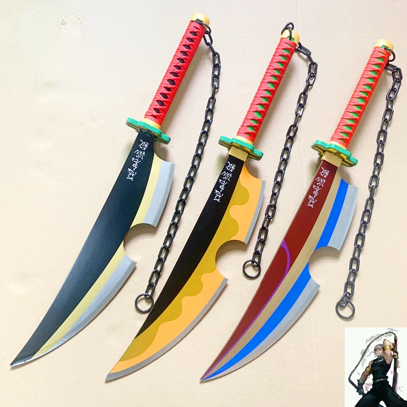 

80CM Wooden Sword for Demon Slayer for Uzui Tengen Anime Cosplay Performance Props