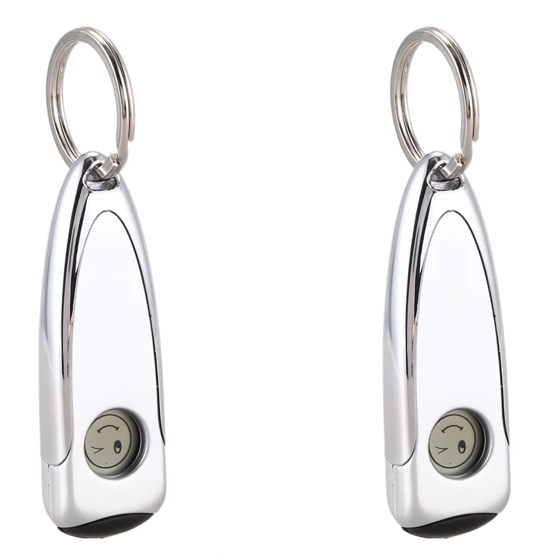 

2X Silver Tone LCD Anti-Static Static Discharger With Metal Keyring