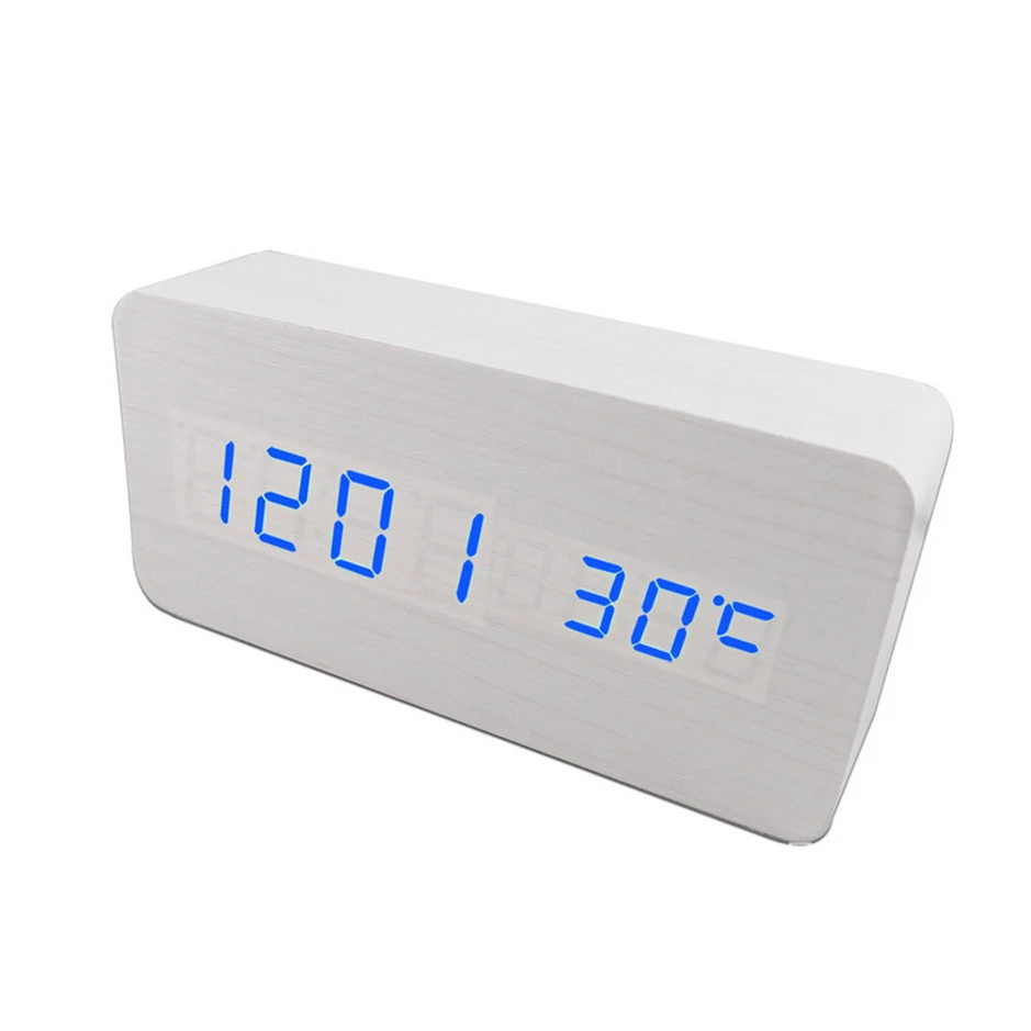 

Часы с деревянными прожилками в современном модном стиле для домашнего использования, двойной выбор мощности, красивая вещь