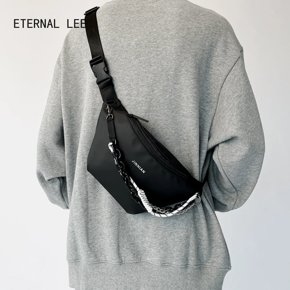 

Студенческая сумка через плечо, нагрудная сумочка на одно плечо, индивидуальный корейский модный бренд, акриловая цепочка, разноцветная ко...