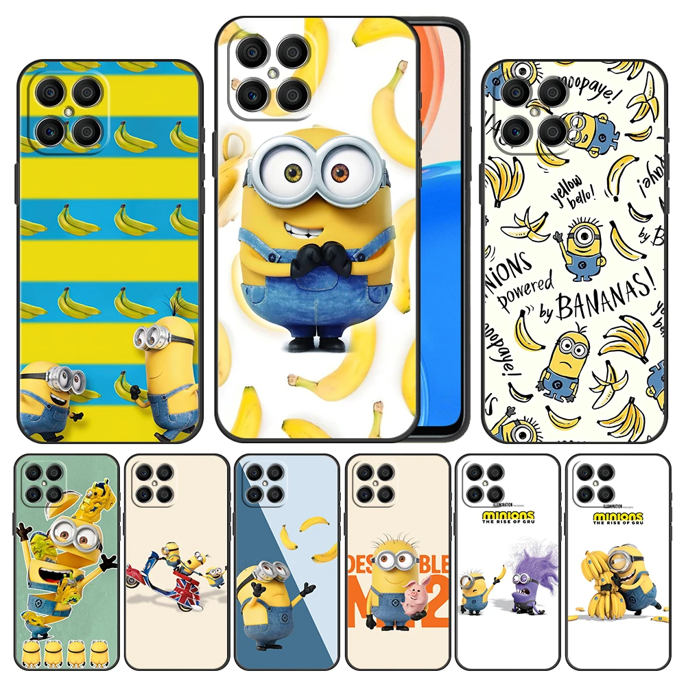 

Despicable Me Minions Banana Case Cover for Honor X8 Play6t X9 X7 8X 9X Play 9A 20 30 50 60 Magic4 Pro 20i 30i Shell Capinha