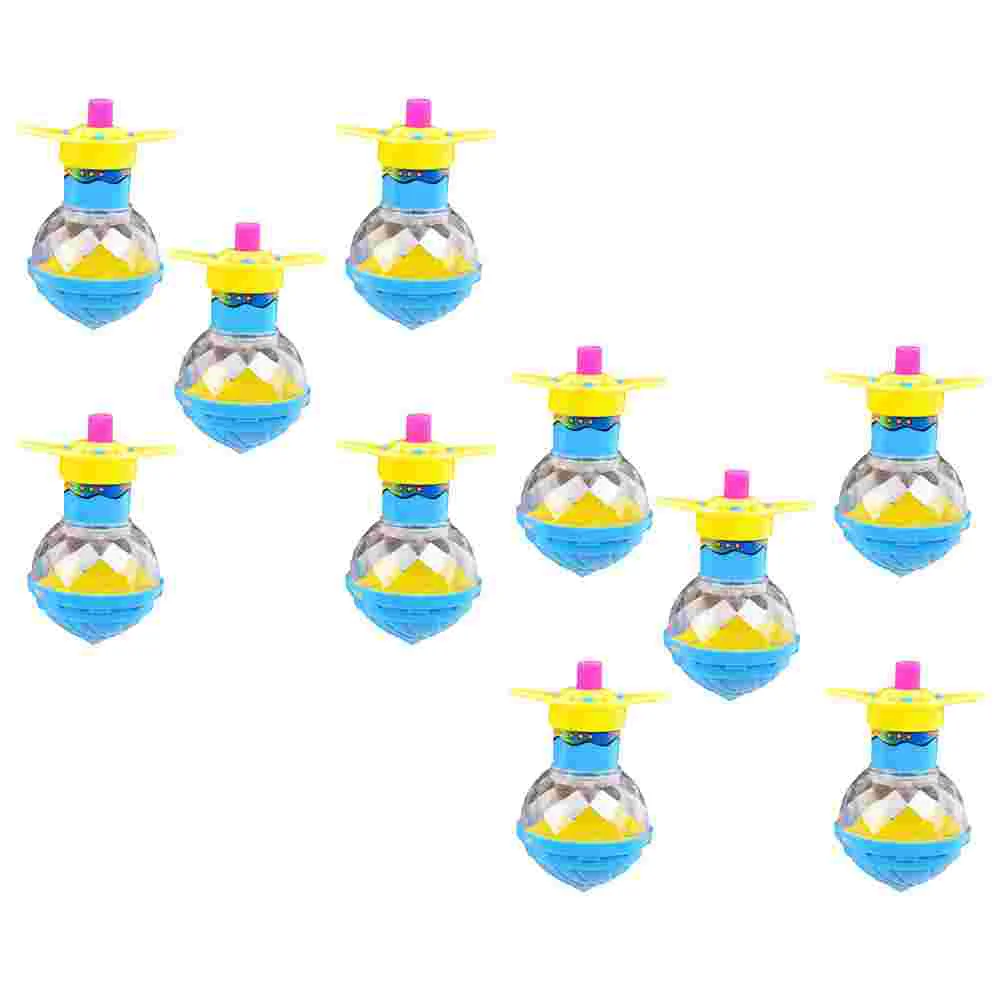 

10Pcs Manual Pressure Gyro Toys Light Flashing Gyrator Shining Toys for Children Kids