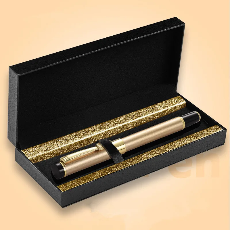 

Металлическая шариковая ручка в подарочной коробке, школьные принадлежности, подарок учителю, модная ручка для каллиграфии с рисунком выпе...