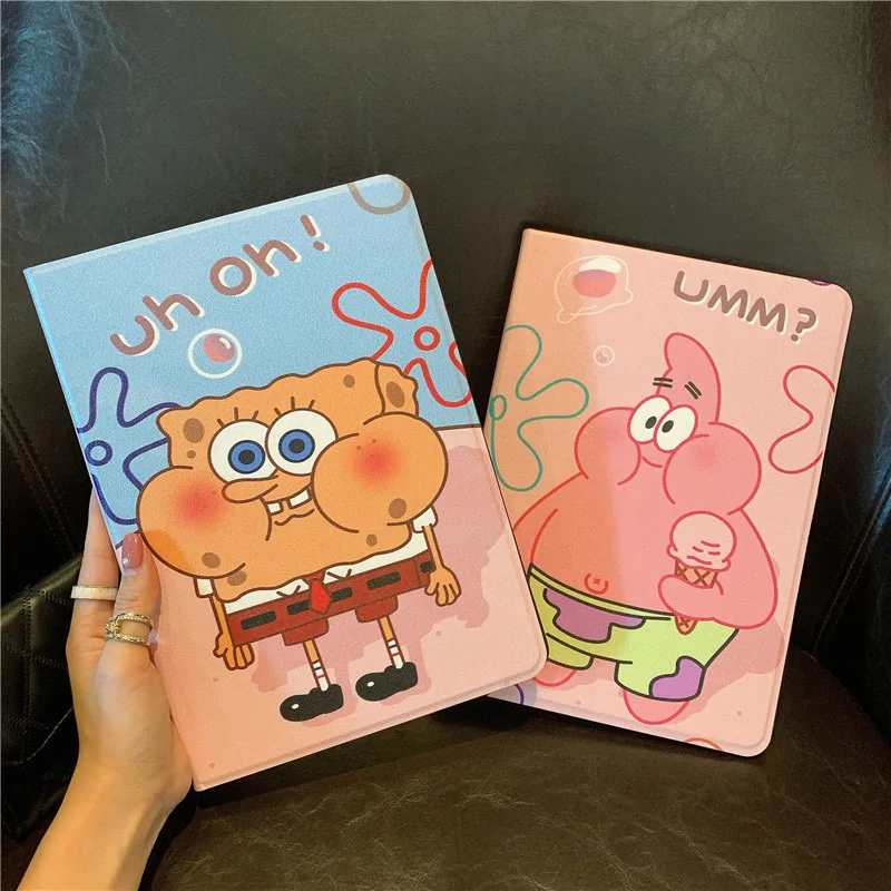 

Cartoon SpongeBob SquarePants iPad Air 2021 Case Air 1 2 Silicone Protective Case For iPad Pro Mini 4 5 10.2 inch Soft Case Gift