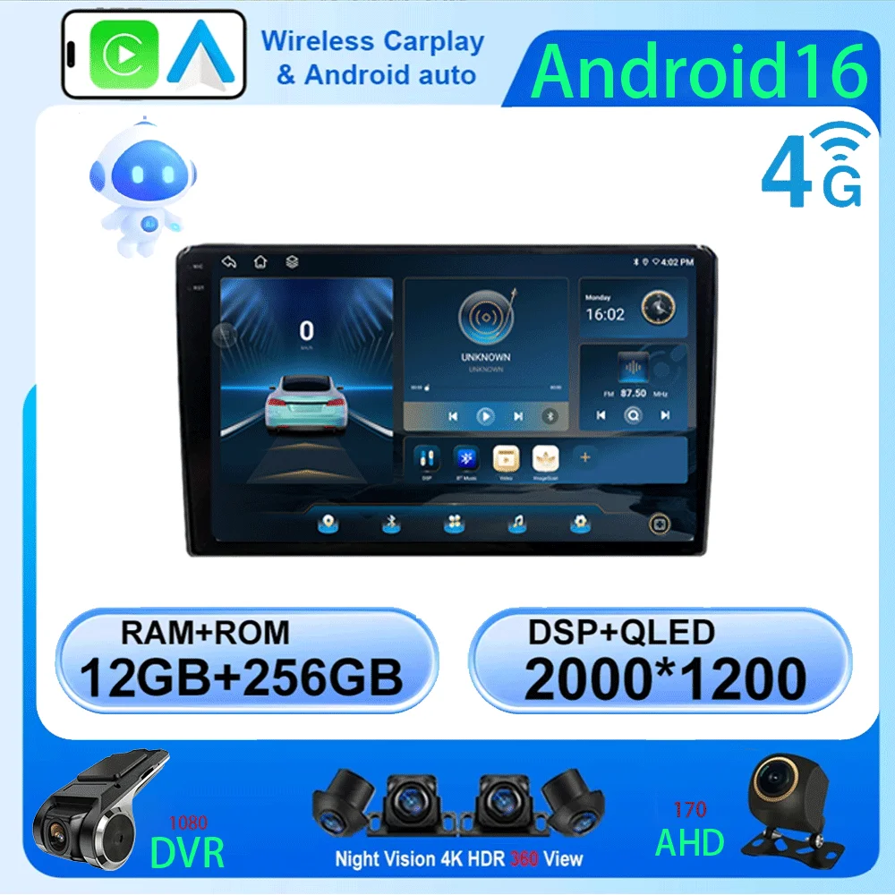 Фото Автомобильный радиоприемник Android16 Carplay для Citroen Berlingo для Peugeot Partner 2008-2019 навигация GPS мультимедийный плеер WiFi BT stere №1