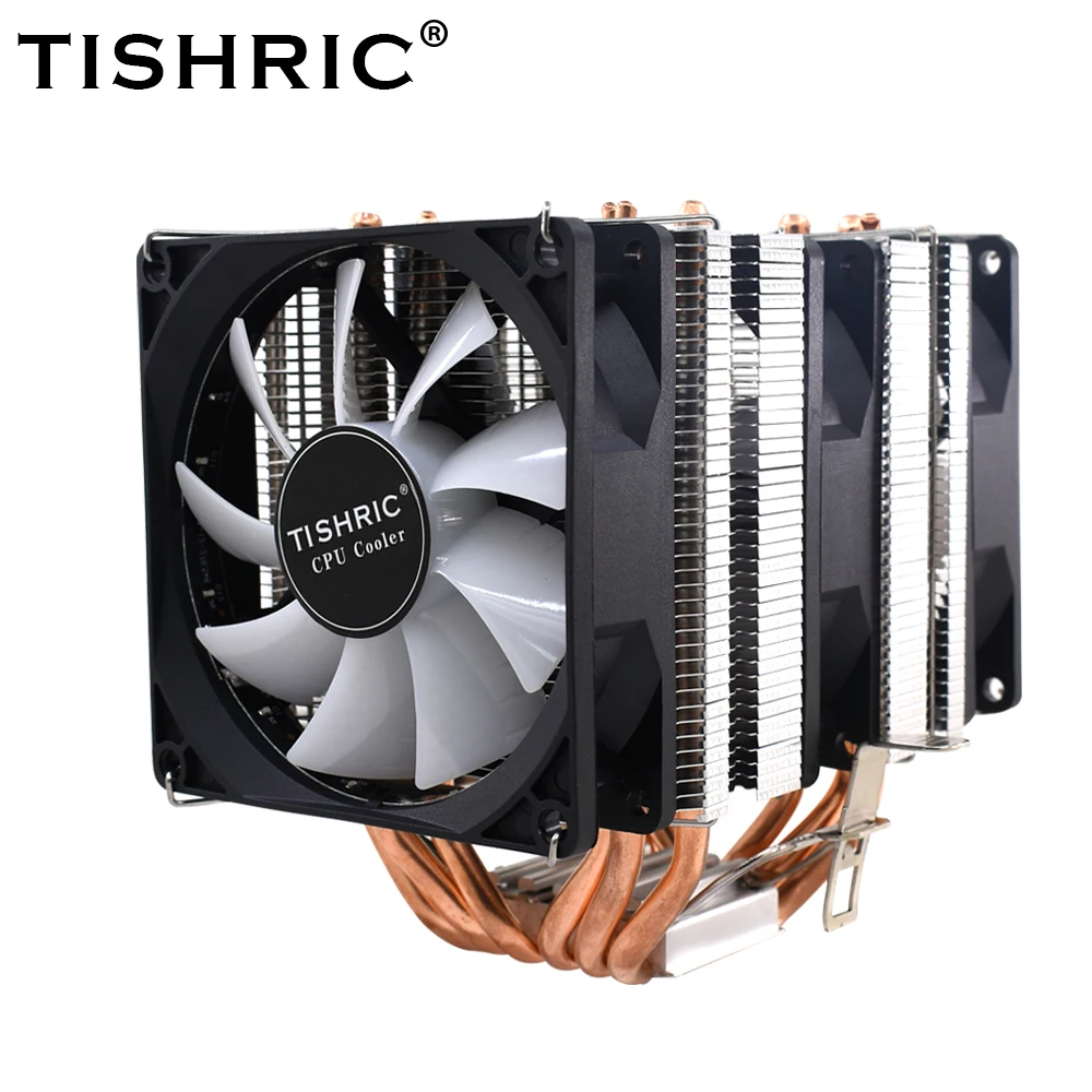 Кулер для процессора TISHRIC 4/6 тепловые трубки 4-контактный кулер с RGB-подсветкой ПК