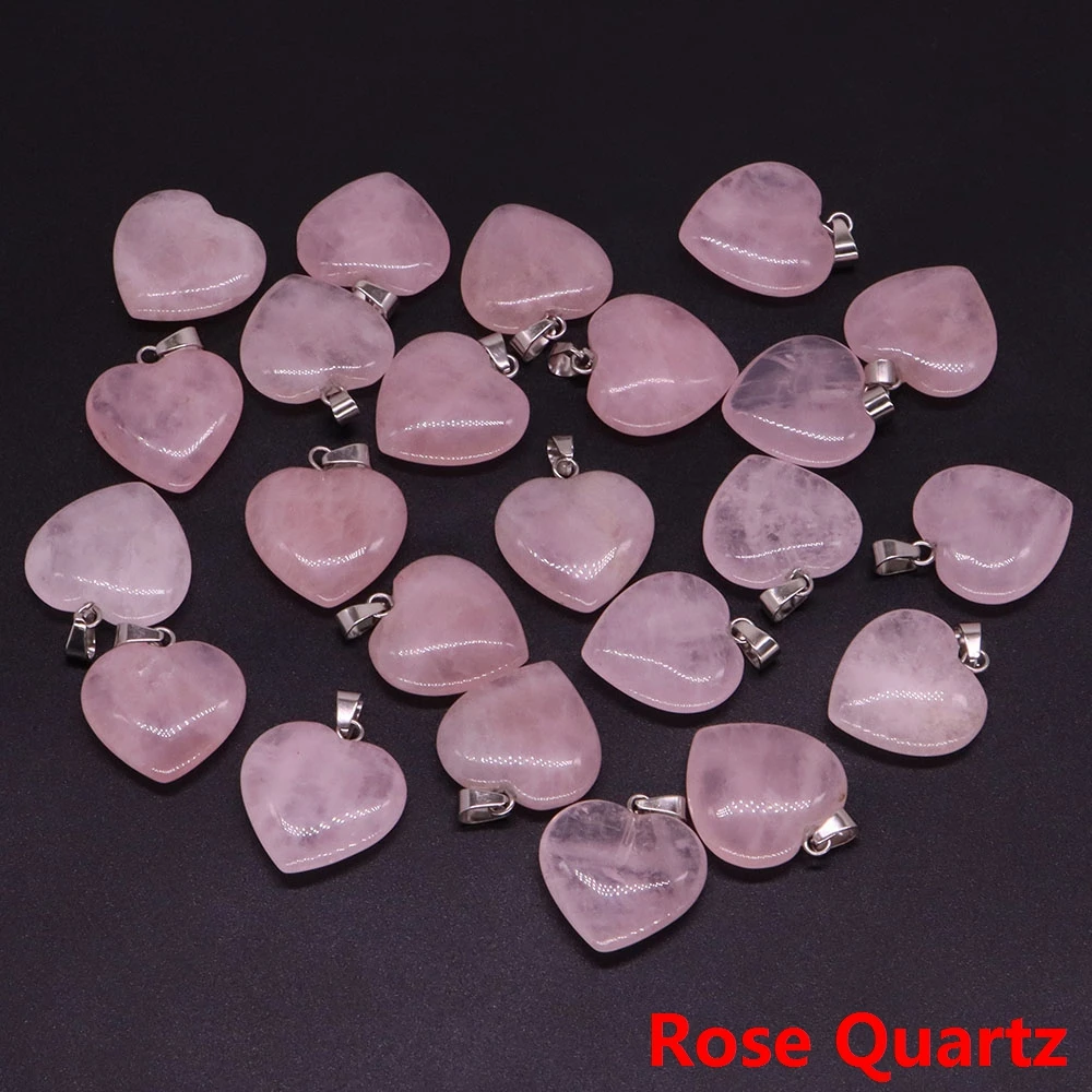 

20 мм хрустальное сердце, натуральные целебные камни Рейки, розовый кварц, драгоценный камень, аксессуары для изготовления очаровательных ювелирных изделий, ремесел, подарков для любви
