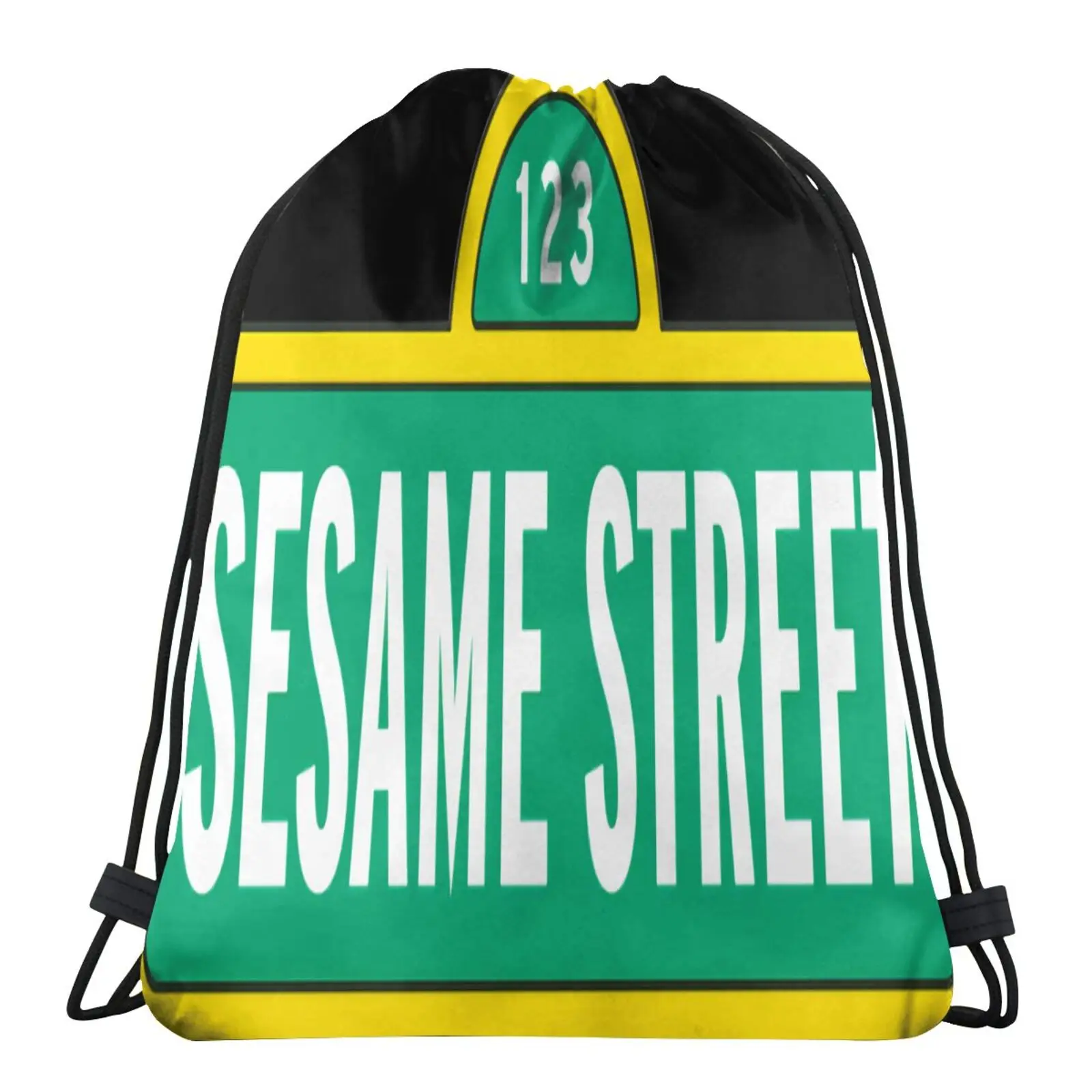 

Рюкзак унисекс с графическим рисунком Улица Сезам, сумка для упаковки, мешок на шнурке для женщин и мужчин, портфель для рисования