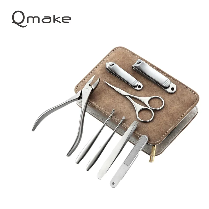 Higher Quality Than Ever Stainless Steel Nail Clipper Pedicure Set with Scissor Tweezer Professional PU Cover Manicure Tools