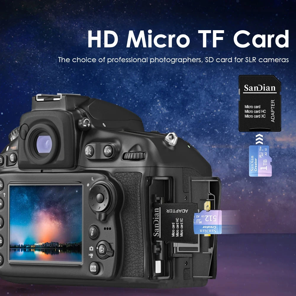 Фото Карта памяти Mini SD 128 ГБ 256 ГБ, высокоскоростная флеш-карта Micro TF U3 Class10 SD для смартфона, дрона, камеры, устройств мониторинга №2