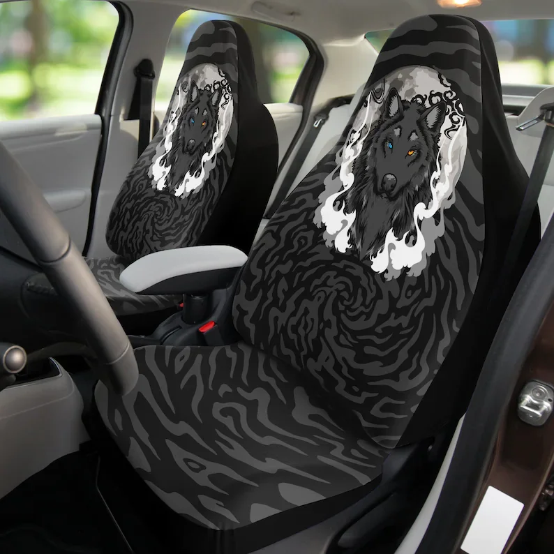 

Black Wolf Full Moon Car Seat Cover