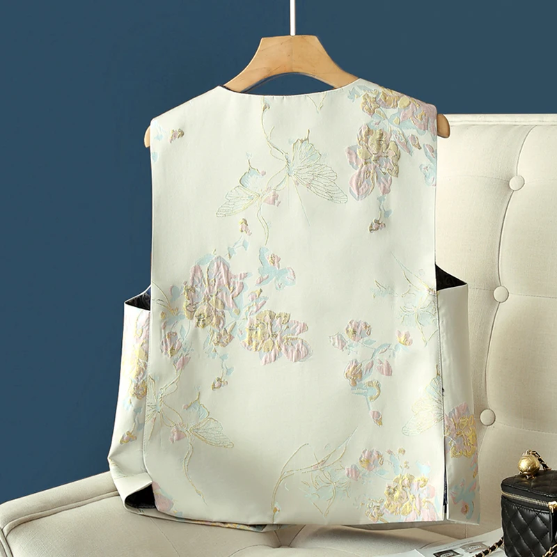 Новый китайский жилет Sle женский весенне-осенний без рукавов верхняя одежда