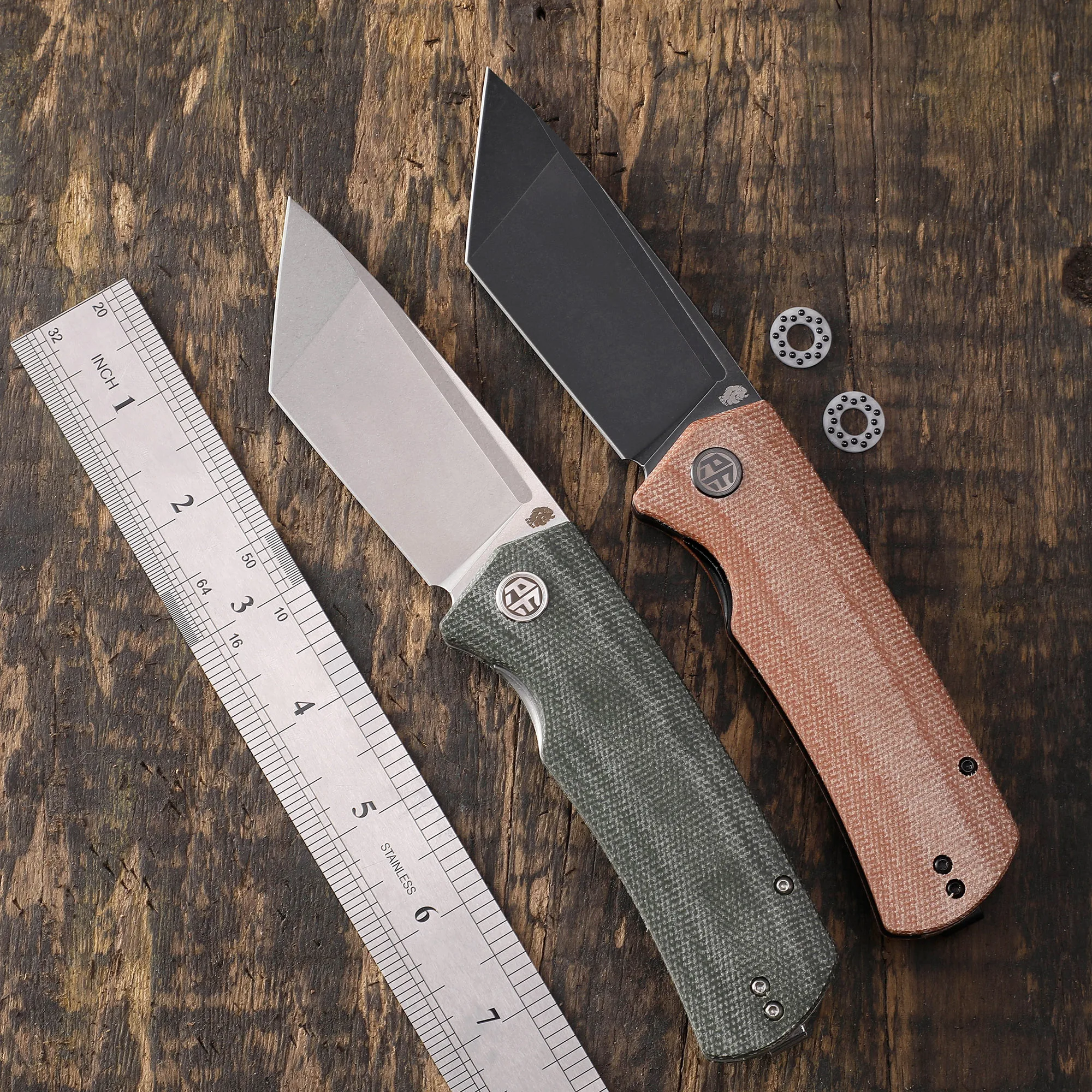 Petrified Fish PFP01T K110 Steel Blade Ceramics Ball Bearings Folding Knife Flax Handle Outdoor Hunting EDC Pocket Tools |